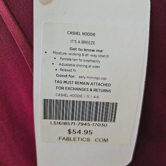 Fabletics Cashel Hoodie - Maroon New with Tags - Picture 5 of 5